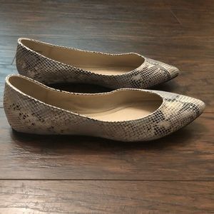 Women’s Size 10w snake skin flats